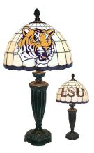  LSU500W - Louisiana State White Tiffany Desk Lamp